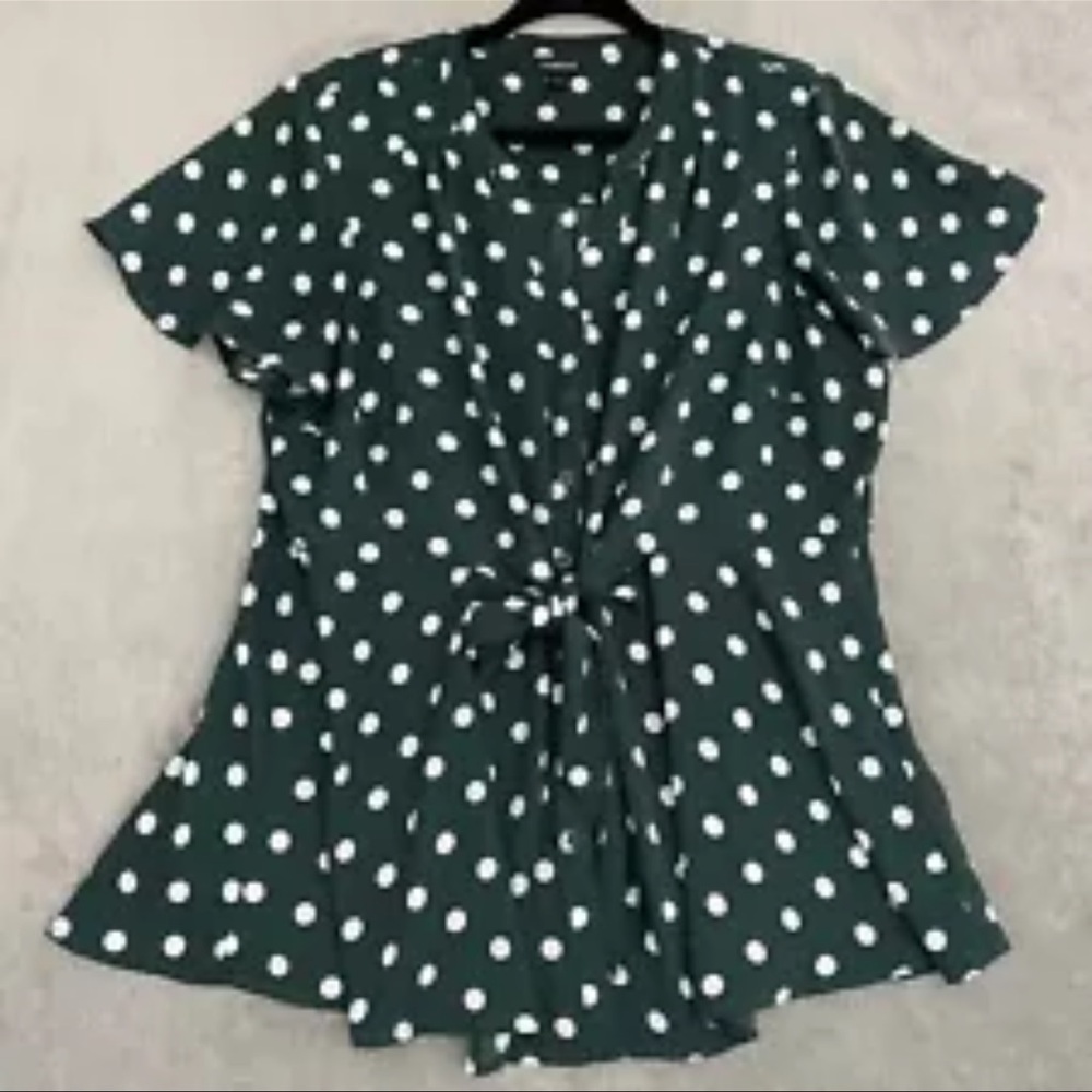 Torrid Green and White Blouse with Chic Style